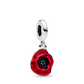 Pandora Red Flower Dangle Charm