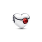 Pandora Engravable Red Stone Heart Charm