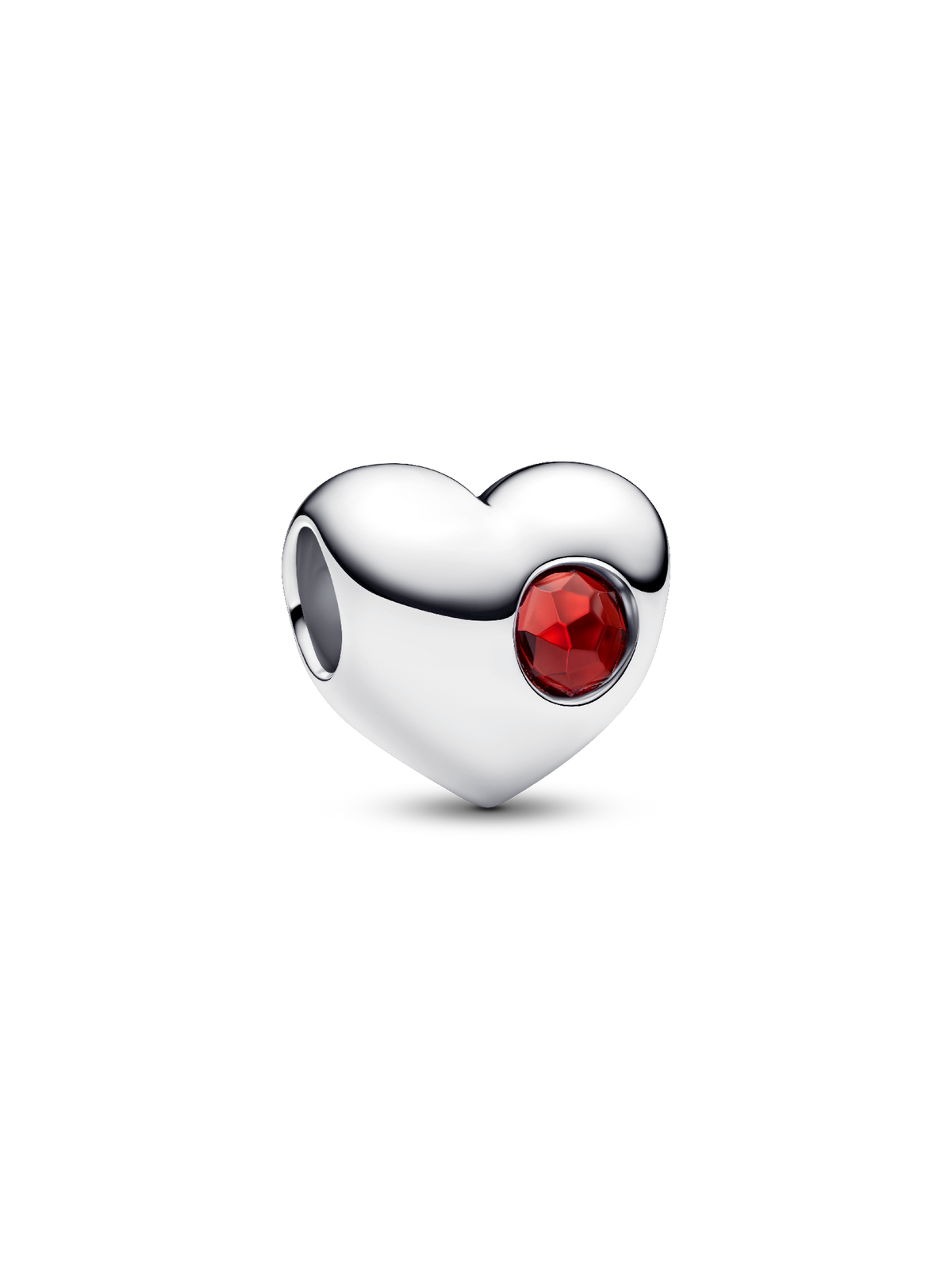 Pandora Engravable Red Stone Heart Charm