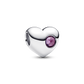 Pandora February Engravable Purple Stone Heart Charm