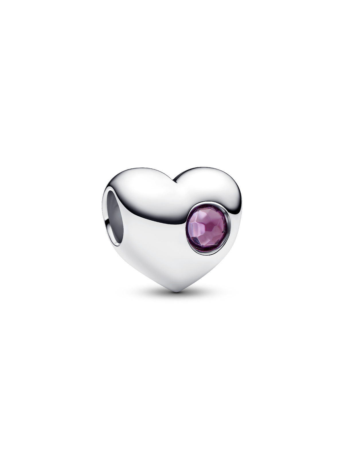 Pandora February Engravable Purple Stone Heart Charm