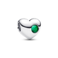 Pandora Engravable Green Stone Heart Charm