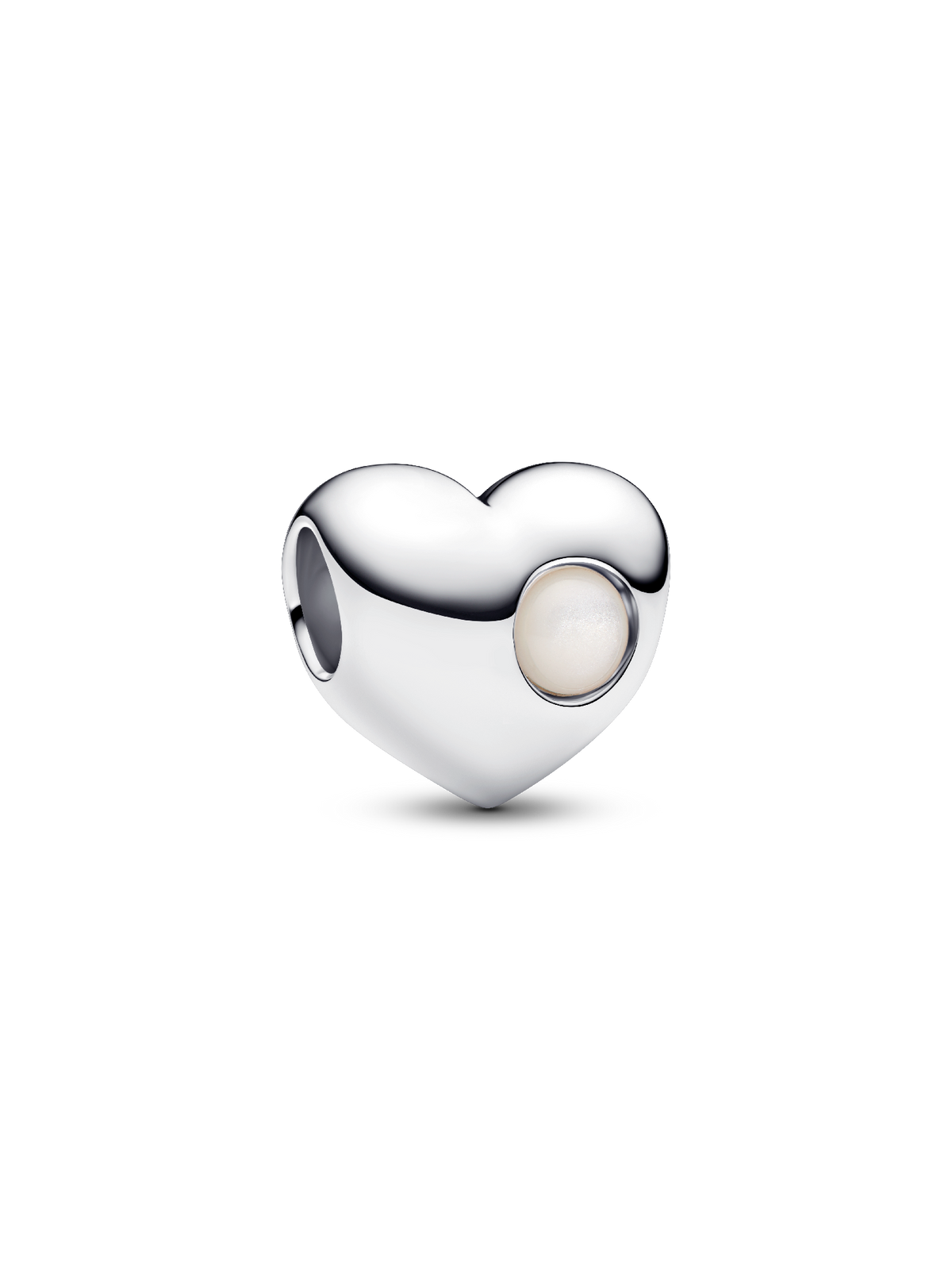 Pandora June Engravable White Stone Heart Charm