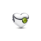 Pandora Engravable Spring Green Stone Heart Charm