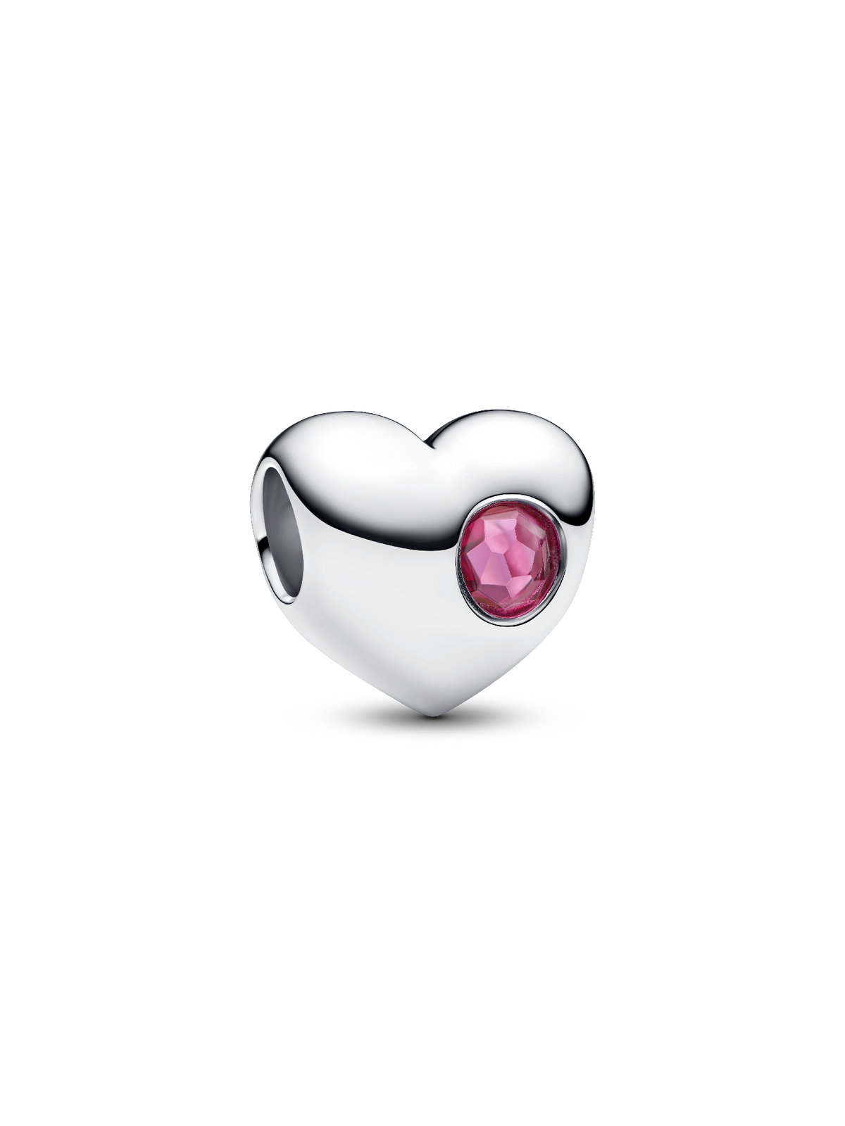 Pandora October Engravable Pink Stone Heart Charm