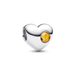 Pandora November Engravable Honey Stone Heart Charm