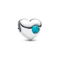 Pandora Engravable Turquoise Blue Stone Heart Charm