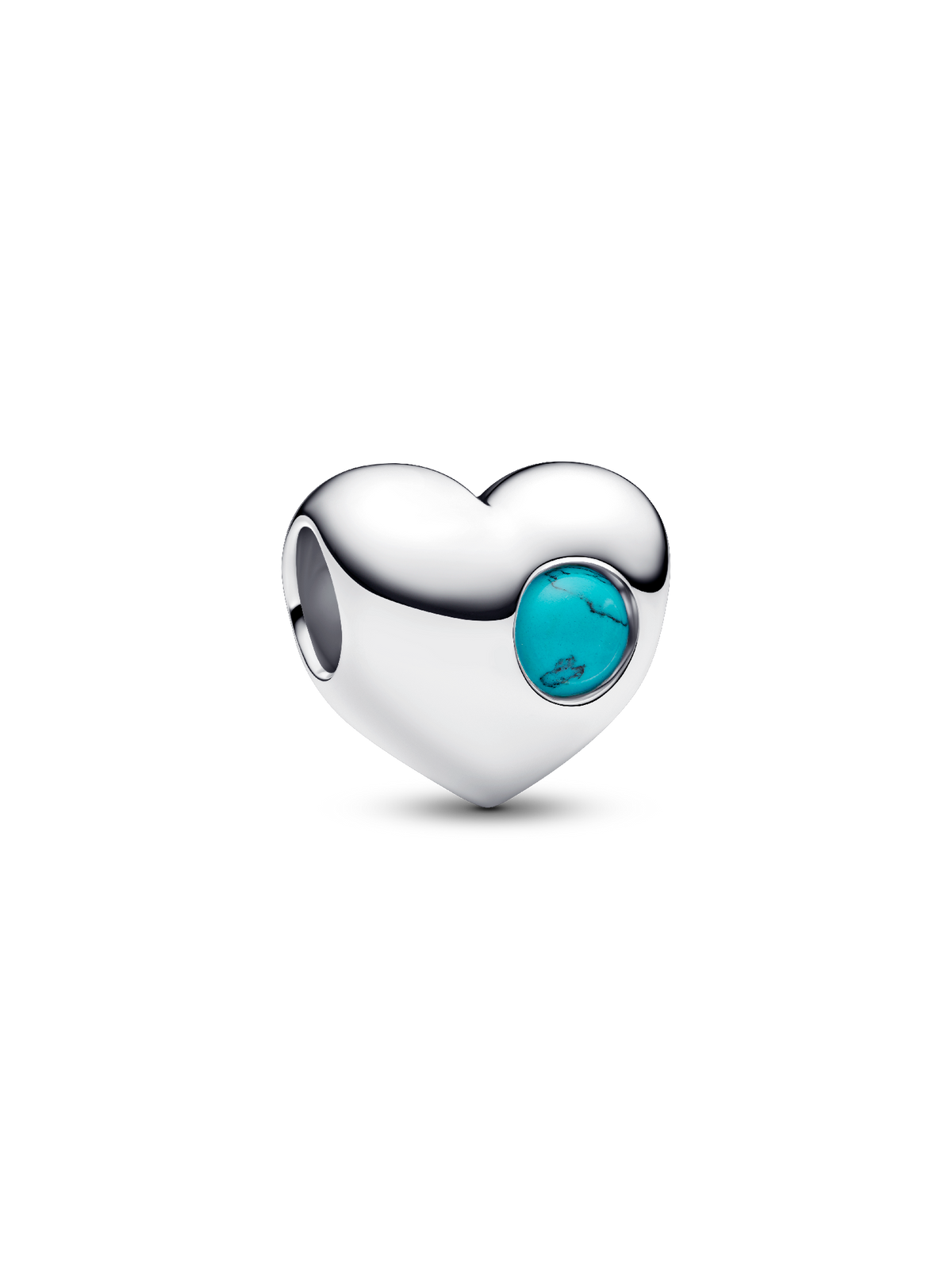 Pandora Engravable Turquoise Blue Stone Heart Charm