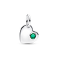 Pandora May Engravable Heart Green Stone Dangle Charm