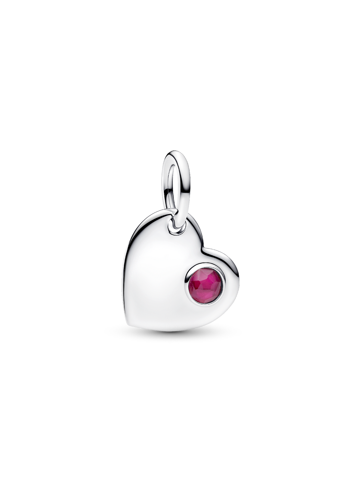 Pandora July Engravable Heart True Red Stone Dangle Charm