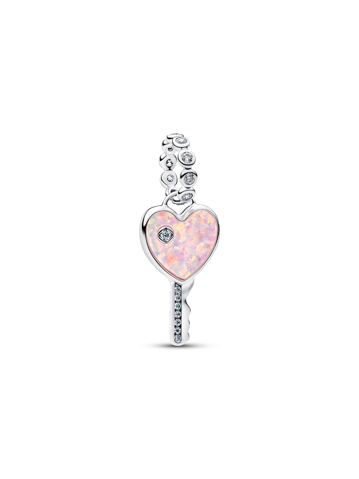 Pandora Opalescent Heart Key Dangle Charm