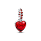 Pandora Red Murano Glass Heart Double Dangle Charm