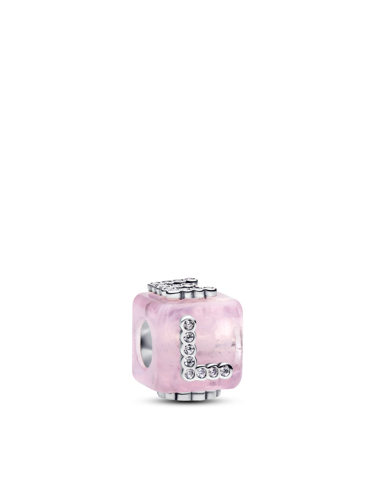 Pandora Pink Murano Glass Love Cube Charm