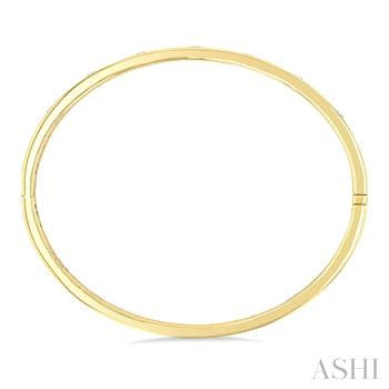 3/8 Ctw Flush Bezel Set Diamond Fashion Bangle in 14K Yellow Gold