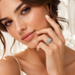 14K Two-Tone Double Halo Diamond Wedding Set | Rose & White Gold .96ctw .25ctr