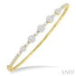 1 1/10 Ctw Lovebright Circular Mounts Baguette & Round Cut Diamond Bangle in 14K Yellow and White Gold