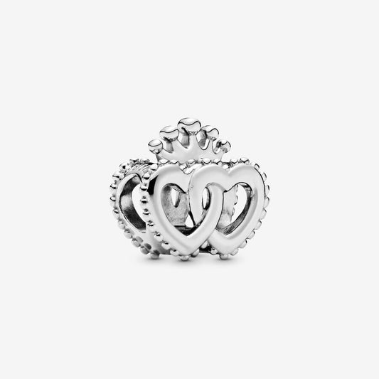 Crown and Interwined Hearts Charm