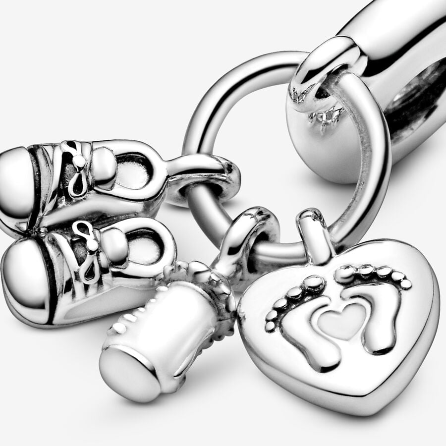 Baby Bottle and Shoes Dangle Charm