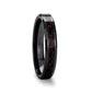 ANTONIUS Beveled Black Ceramic Ring with Black & Red Carbon Fiber - 4mm - 10mm