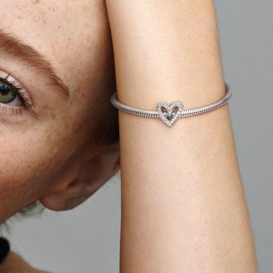 Sparkling Freehand Heart Charm
