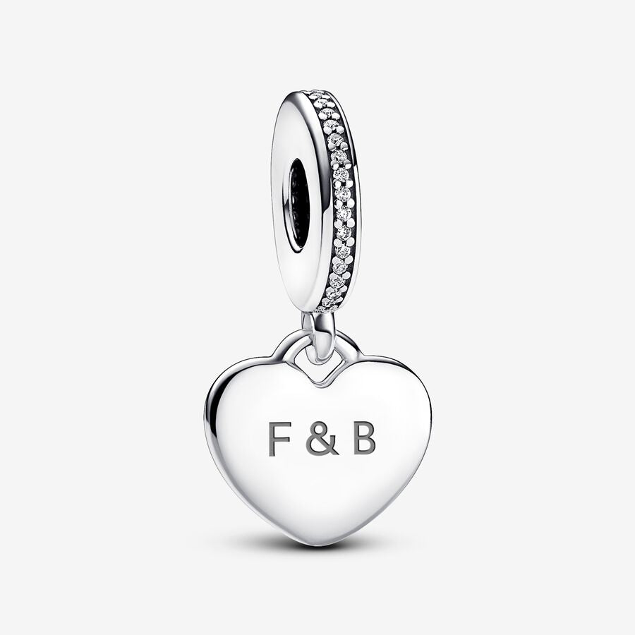 Engravable Heart Tag Dangle Charm