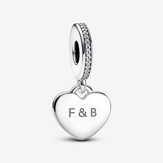 Engravable Heart Tag Dangle Charm