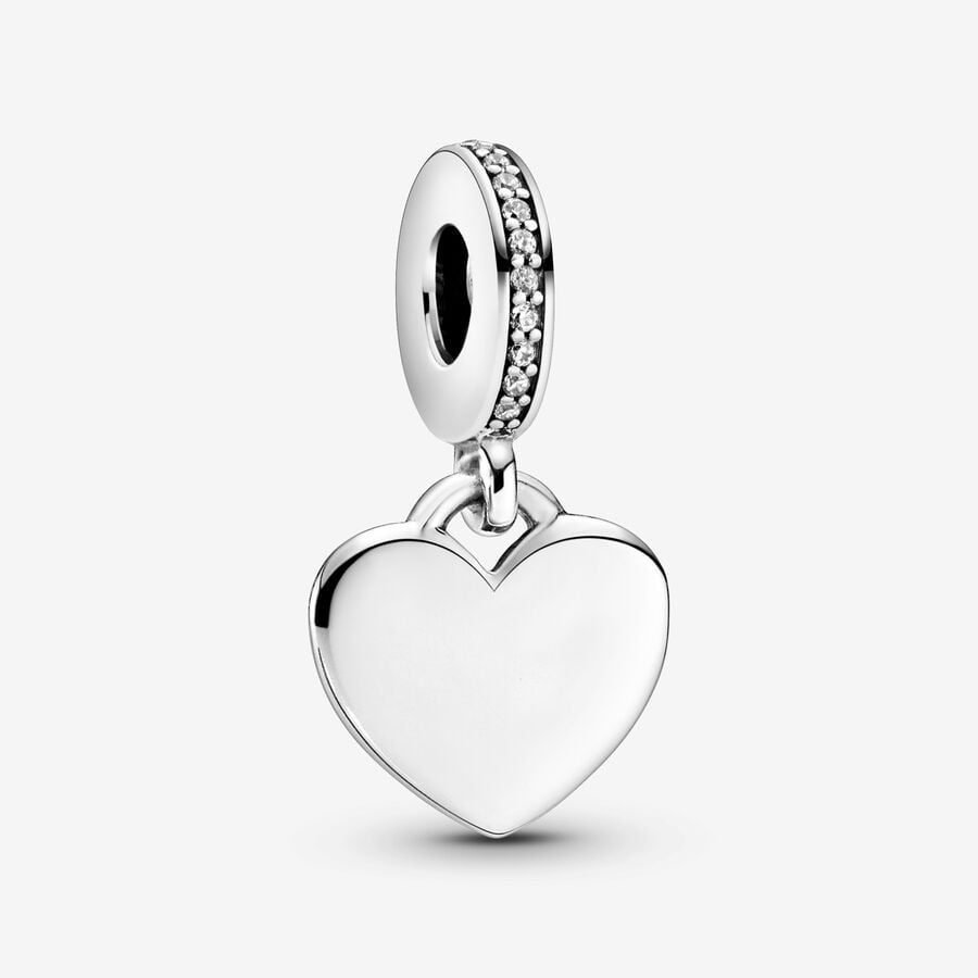 Engravable Heart Tag Dangle Charm Snake Chain Slider Bracelet Set