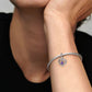 February Purple Beaded Heart Dangle Charm