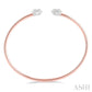 5/8 Ctw Emerald Shape Lovebright Open Cuff Diamond Bangle in 14K Rose and White Gold