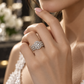 14K White Gold 2.20 CTW Oval Diamond Halo Wedding Set