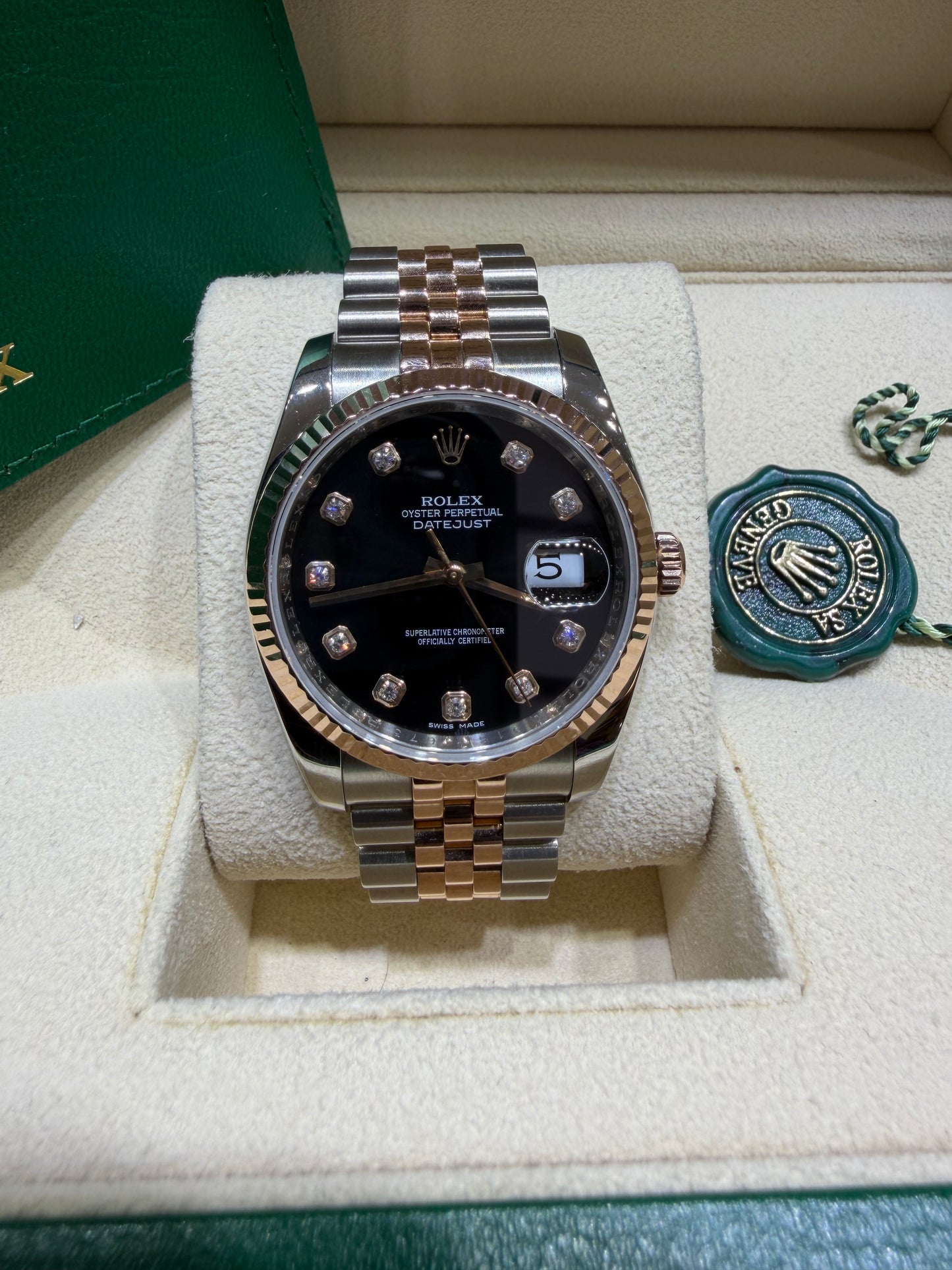 Rolex Datejust 36mm Stainless Steel Black Diamond Dial – 116231 Luxury Timepiece