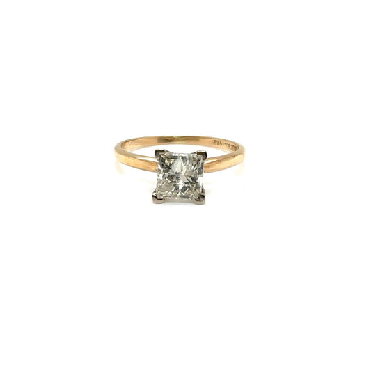 14k yellow gold 1.50 carat princess cut solitaire Wedding Ring
