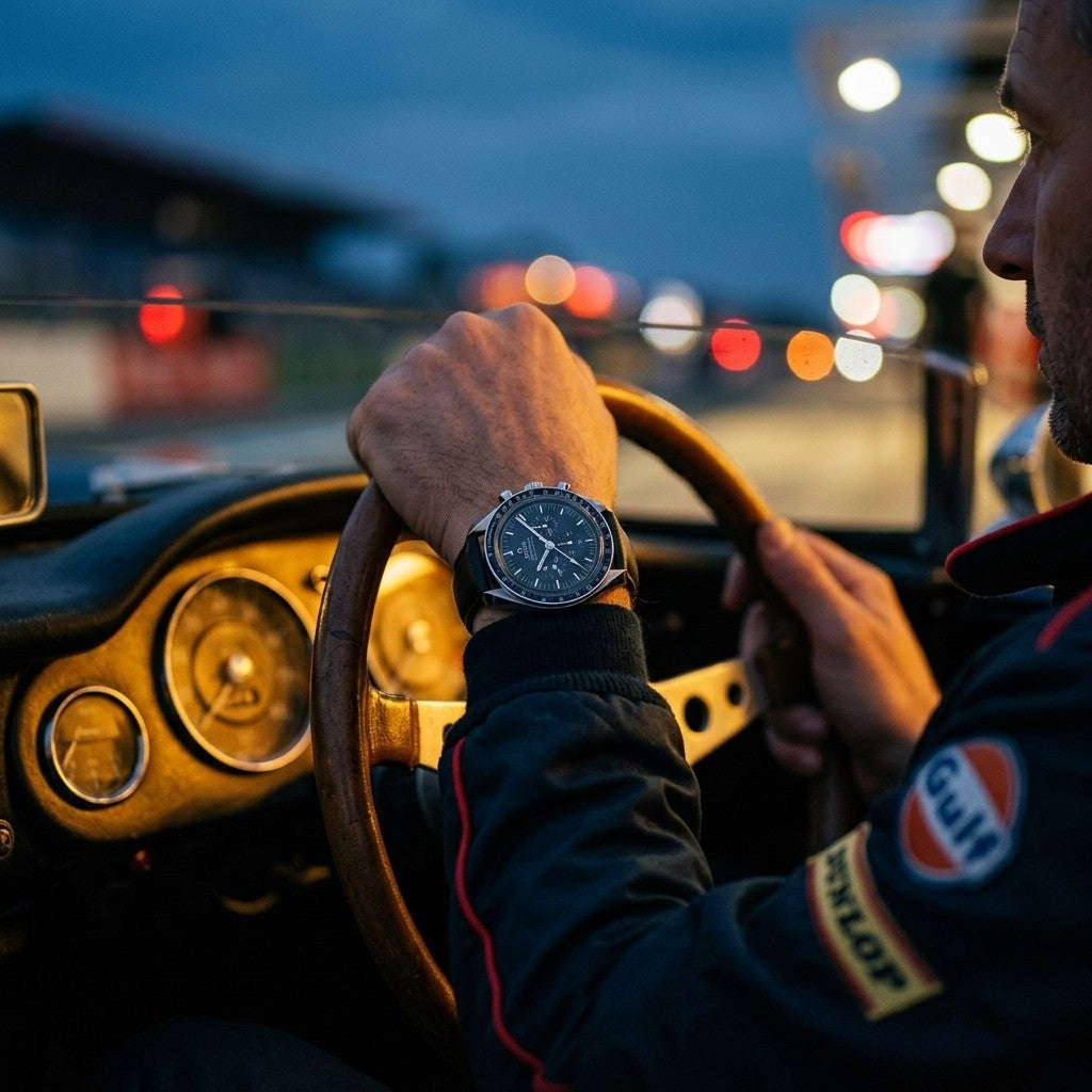 Omega Speedmaster Moonwatch Professional 42 mm — Steel on Leather Strap (310.32.42.50.01.002) — lifestyle