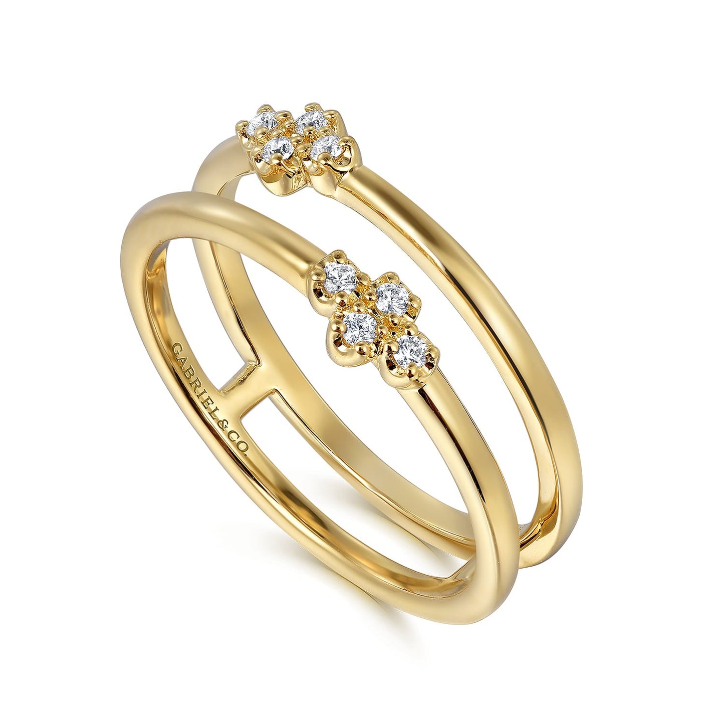 Gabriel & Co. 14K Yellow Gold Diamond Easy Stackable Ring SZ 6.5 .08CTW