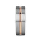 ZEUS Flat Brushed Finish Tungsten Carbide Ring with Rose Gold Plated Groove - 4mm - 10mm