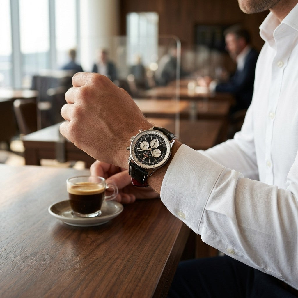 Breitling Navitimer B01 Chronograph 46 — Black Dial — lifestyle