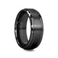 REVOLVE Black Tungsten Brushed Finish Spinner Polished Base Spinning Band - 6mm & 8mm