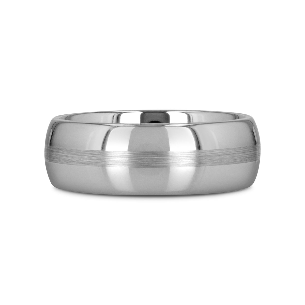 BELLATOR Domed with Brushed Stripe Tungsten Wedding Ring - 4mm - 12mm - 6mm
