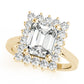 Solitaire Halo Emerald-Cut Engagement Rings