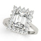 Solitaire Halo Emerald-Cut Engagement Rings