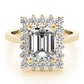 Solitaire Halo Emerald-Cut Engagement Rings