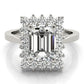 Solitaire Halo Emerald-Cut Engagement Rings