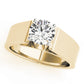 Wide Cathedral Solitaire Engagement Ring