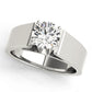 Wide Cathedral Solitaire Engagement Ring