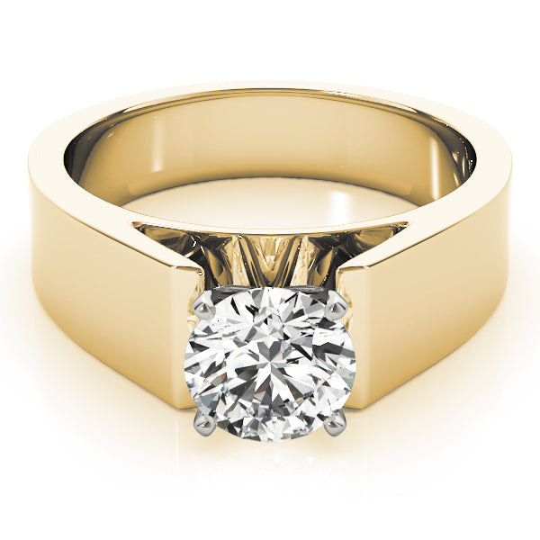 Wide Cathedral Solitaire Engagement Ring