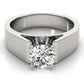 Wide Cathedral Solitaire Engagement Ring