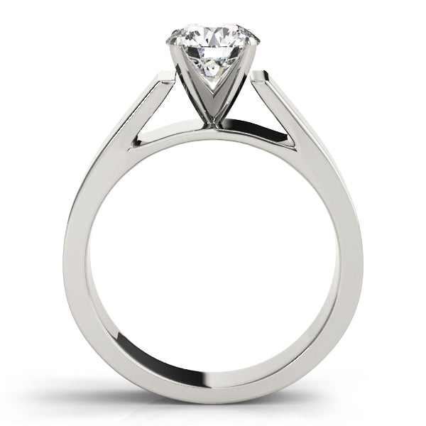 Wide Cathedral Solitaire Engagement Ring