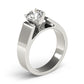 Wide Cathedral Solitaire Engagement Ring