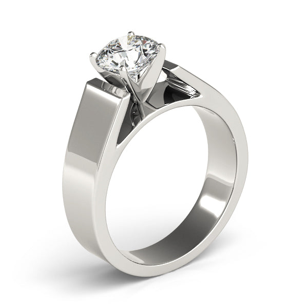 Wide Cathedral Solitaire Engagement Ring
