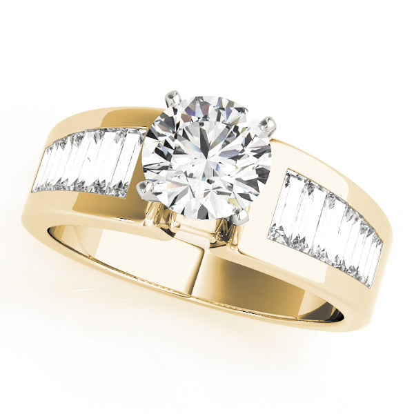Wide Channel-Set Straight Baguette Engagement Ring